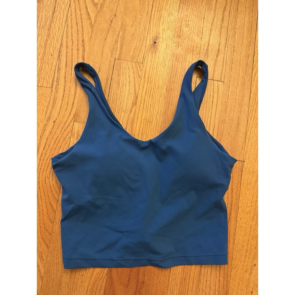 Athleta Sports Bra Women Blue S Back Yoga Activewear Workout Gym